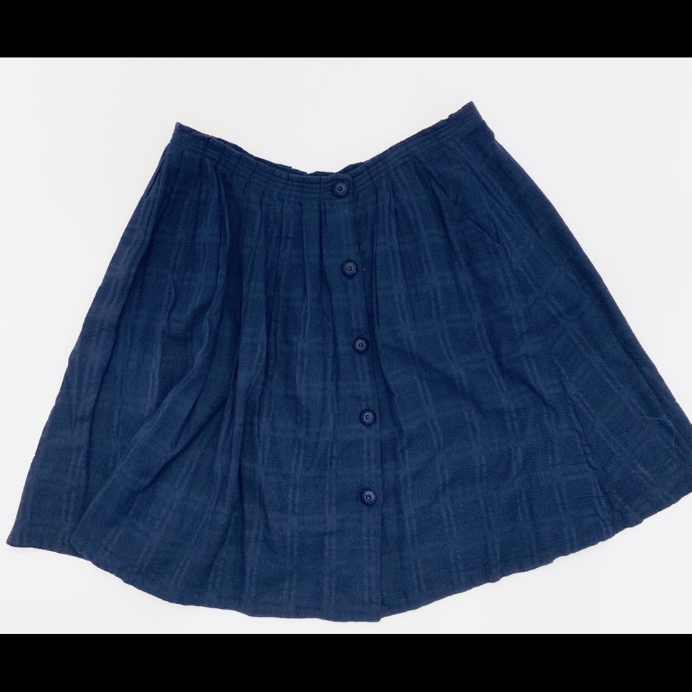 ANTHROPOLOGIE cotton navy skirt. Size 12